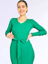 VESTIDO MIDI CON LAZO IMPORTADO