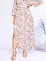 MAXIVESTIDO FULL BOBOS DOBLE PRETINA FLORES ROSAS