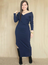 MAXIVESTIDO RIB ESCOTE CRUZADO