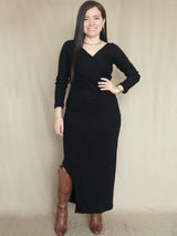 MAXIVESTIDO RIB ESCOTE CRUZADO