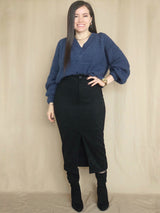 FALDA MIDI ABERTURA CENTRAL