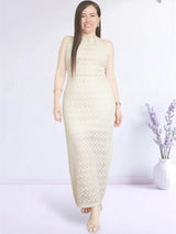 MAXIVESTIDO TEJIDO CUELLO HALTER