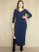 MAXIVESTIDO RIB ESCOTE CRUZADO