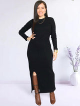 MAXIVESTIDO RIB ABERTURA DELANTERA