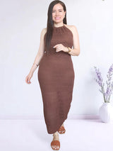 MAXIVESTIDO TEJIDO CUELLO HALTER