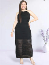 MAXIVESTIDO TEJIDO CUELLO HALTER