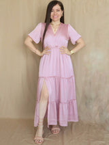 MAXIVESTIDO 3 TIEMPOS ROSA ENTERO