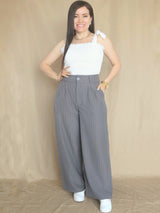 PANTALÓN PALAZO SASTRE RAYAS