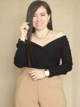 POLO RIB ESCOTE CRUZADO