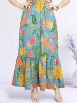 MAXIVESTIDO ESCOTE CORAZÓN ESTAMPADO ACERO