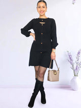 VESTIDO CORTO BOTONES CORTE A IMPORTADO