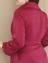 MAXIVESTIDO CRUZADO CON AMARRE GUINDA ENTERO