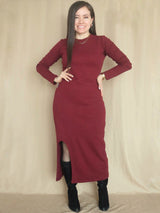 MAXIVESTIDO RIB ABERTURA DELANTERA