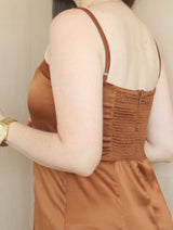 MAXIVESTIDO TIRAS ESPALDA MULTIAGUJA TOFFEE ENTERO