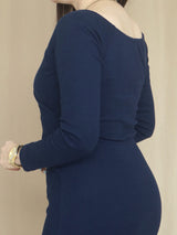 MAXIVESTIDO RIB ESCOTE CRUZADO