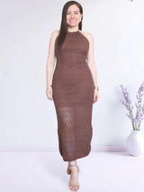 MAXIVESTIDO TEJIDO CUELLO HALTER