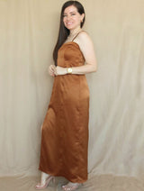 MAXIVESTIDO TIRAS ESPALDA MULTIAGUJA TOFFEE ENTERO