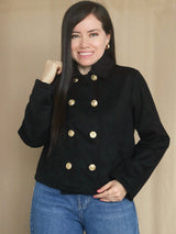 ABRIGO CORTO BOTONES CON POLAR