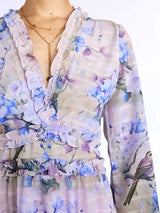 MAXIVESTIDO FULL BOBOS CON PRETINA ESTAMPADO LILA (O)