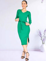 VESTIDO MIDI CON LAZO IMPORTADO