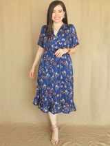 VESTIDO MIDI ESTAMPADO AZUL