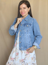 CASACA DENIM CELESTE