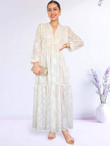 MAXIVESTIDO FULL BOBOS CREMOSO