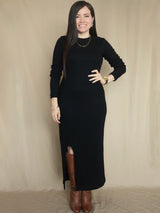 MAXIVESTIDO RIB ABERTURA DELANTERA