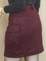 FALDA SHORT CARGO VINO UVA