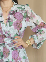 VESTIDO MIDI FULL BOBOS CON PRETINA ESTAMPADO HUESO