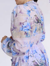 MAXIVESTIDO FULL BOBOS CON PRETINA ESTAMPADO LILA