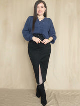 FALDA MIDI ABERTURA CENTRAL