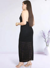 MAXIVESTIDO TEJIDO CUELLO HALTER