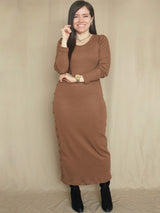 MAXIVESTIDO RIB BOTONES COSTADO