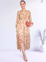 MAXIVESTIDO FULL BOBOS ESTAMPADO MELÓN