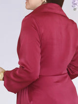 MAXIVESTIDO CRUZADO CON AMARRE GUINDA ENTERO