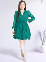 VESTIDO CORTO 2 CAPAS VERDE