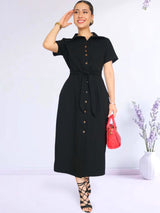MAXIVESTIDO CAMISERO CON PINZAS