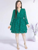 VESTIDO CORTO 2 CAPAS VERDE