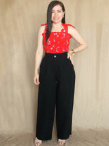 TOP MULTIAGUJA CON LAZOS ESTAMPADO