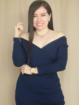 MAXIVESTIDO RIB ESCOTE CRUZADO