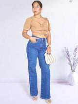 BLUSA CON REGULADOR MANGA CORTA