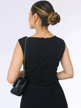 VESTIDO CORTO DRAPEADO NEGRO