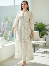 MAXIVESTIDO FULL BOBOS CON PRETINA CREMOSO