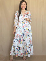 MAXIVESTIDO 3 TIEMPOS ESTAMPADO CREMOSO