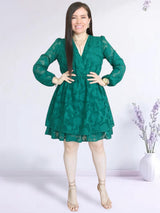 VESTIDO CORTO 2 CAPAS VERDE