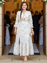 MAXIVESTIDO HEBILLA ESTAMPADO IVORY