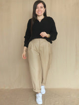 PANTALÓN SLOUCHY SASTRE TAPAS BEIGE