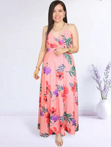 MAXIVESTIDO TIRAS CIERRE INVISIBLE ESTAMPADO MELÓN