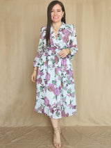 VESTIDO MIDI FULL BOBOS CON PRETINA ESTAMPADO HUESO